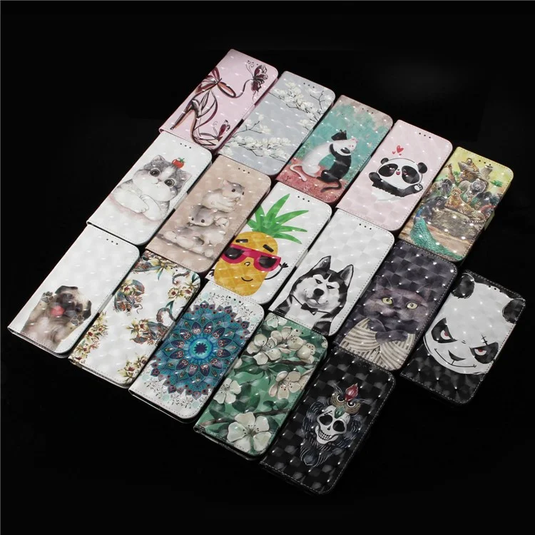 Pattern Printing Light Spot Decor Leather Wallet Case for Samsung Galaxy S9+ SM-G965 - Mouse Pattern