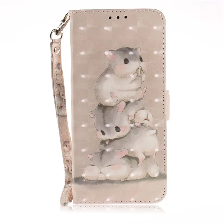 Pattern Printing Light Spot Decor Leather Wallet Case for Samsung Galaxy S9+ SM-G965 - Mouse Pattern
