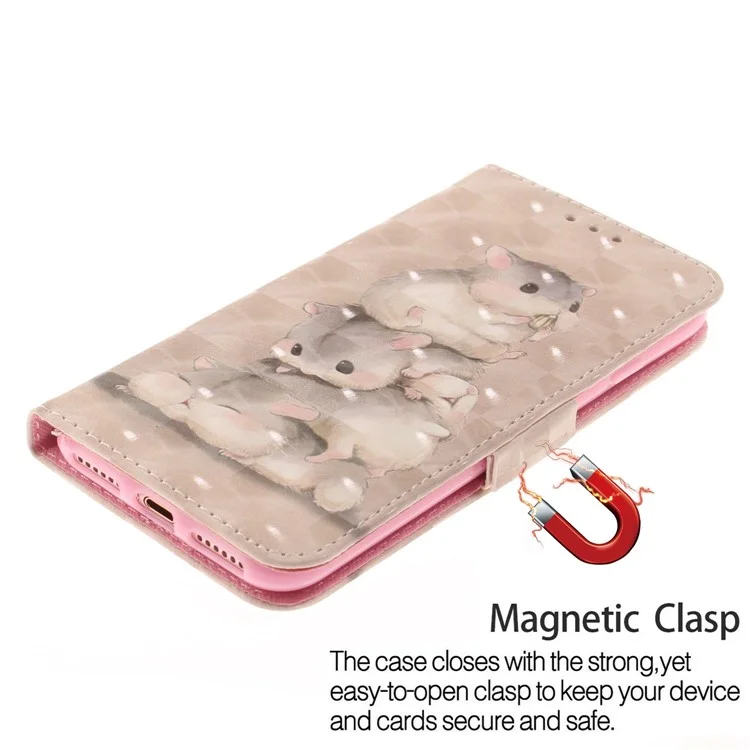 Pattern Printing Light Spot Decor Leather Wallet Case for Samsung Galaxy S9+ SM-G965 - Mouse Pattern