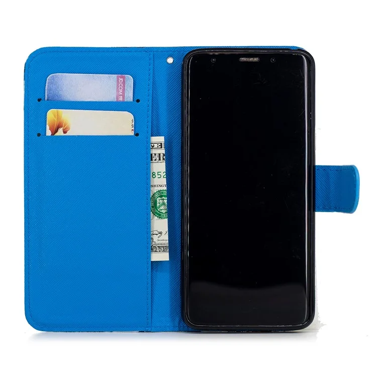 For Samsung Galaxy S9 G960 Pattern Printing Wallet Stand Leather Cover - Penguins