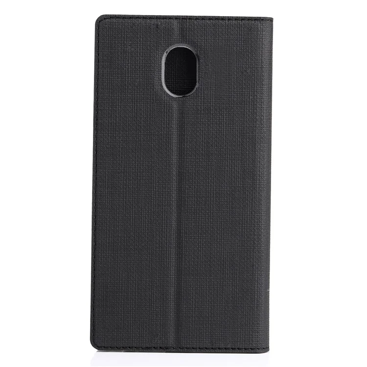 VILI DMX Cross Texture Card Holder Stand Leather Phone Case for Samsung Galaxy J7 (2018) J737 - Black