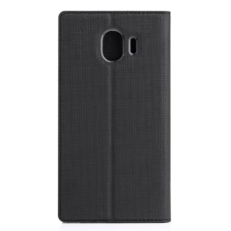 VILI DMX for Samsung Galaxy J4 (2018) Cross Texture Stand Leather Mobile Phone Case - Black