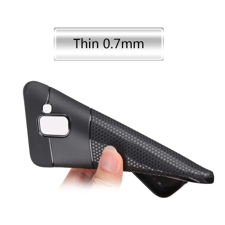 Ultra-thin Anti-slip 0.7mm Splicing Flexible TPU Back Casing for Samsung Galaxy J6 (2018) - Black