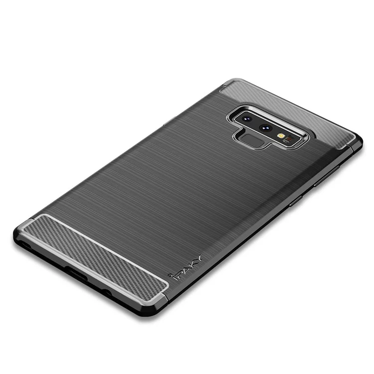 IPAKY Carbon Fiber Texture Brushed TPU Mobile Case for Samsung Galaxy Note 9 - Black