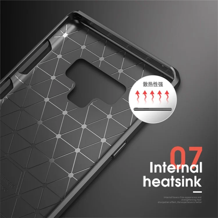 IPAKY Carbon Fiber Texture Brushed TPU Mobile Case for Samsung Galaxy Note 9 - Black