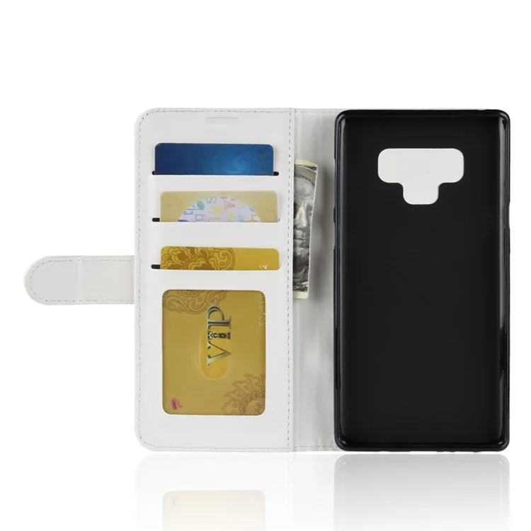 Crazy Horse Magnetic Stand Wallet Leather Mobile Phone Cover for Samsung Galaxy Note 9 - White