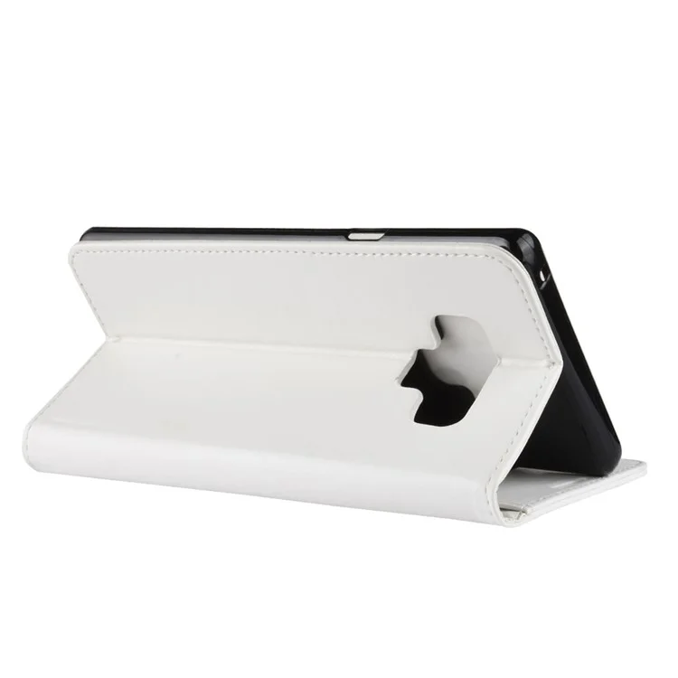 Crazy Horse Magnetic Stand Wallet Leather Mobile Phone Cover for Samsung Galaxy Note 9 - White
