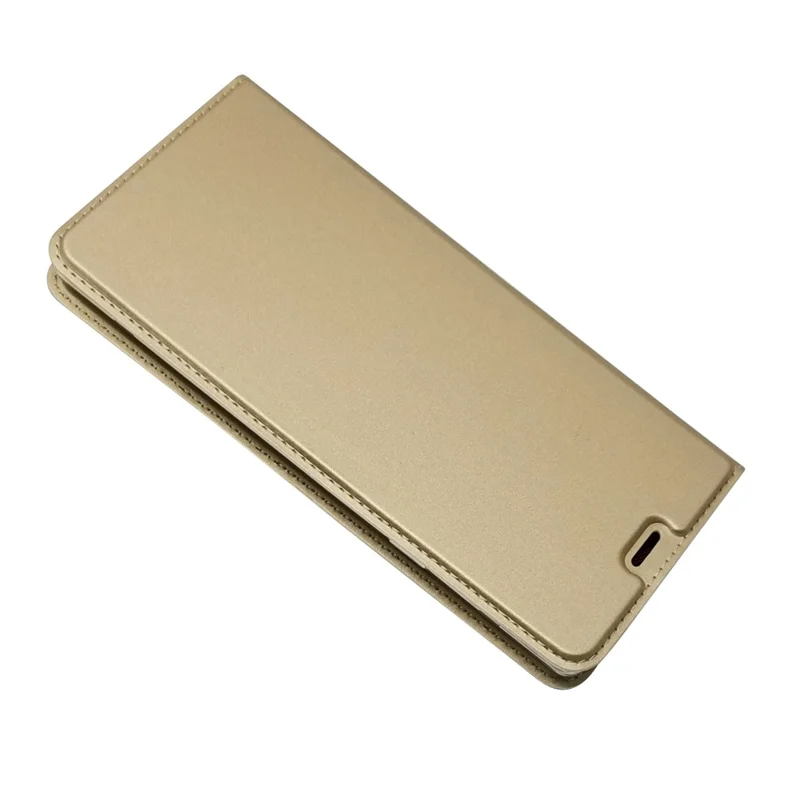 Auto-absorbed Stand Leather Card Holder Phone Shell for Samsung Galaxy Note 9 - Gold