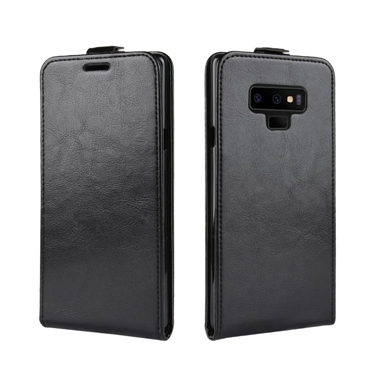 Crazy Horse PU Leather Vertical Flip Case de Teléfono Para Samsung Galaxy Note 9 - Negro