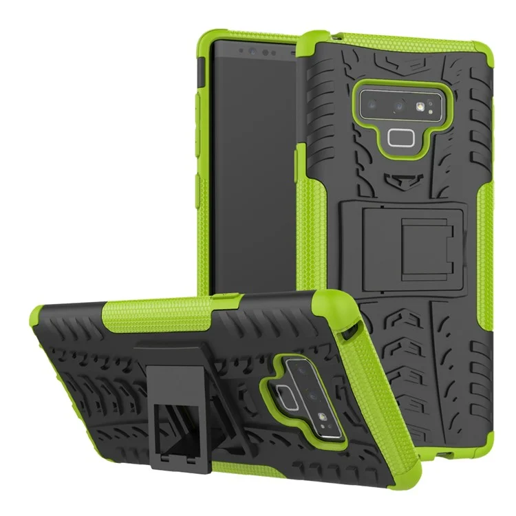 Anti-slip PC + Coque hybride TPU avec support pour Samsung Galaxy Note9 SM-N960 - Vert