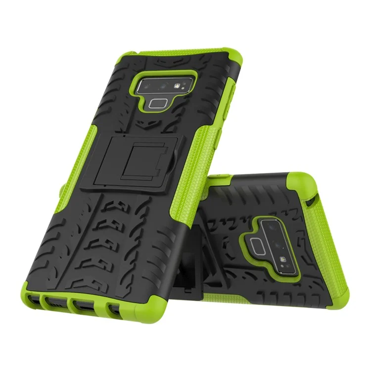 Anti-slip PC + Coque hybride TPU avec support pour Samsung Galaxy Note9 SM-N960 - Vert