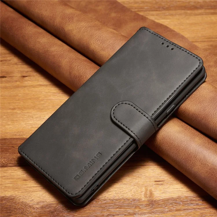 Dg. Cubierta de Soporte de Cuero de Billetera de Estilo Retro Ming Para Samsung Galaxy Note9 SM-N960 - Negro