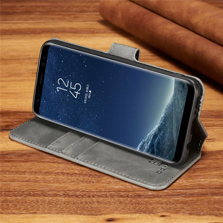 DG.MING для Samsung Galaxy S8 SM-G950 Кожаный чехол, Ретро Стиль | Бумажник | Подставка - Серый