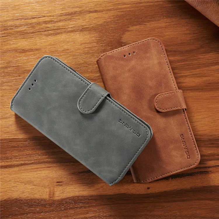 Dg. Ming Retro Style Leather Stand Com Slots de Cartão Para o Samsung Galaxy S7 SM-G930 - Castanho