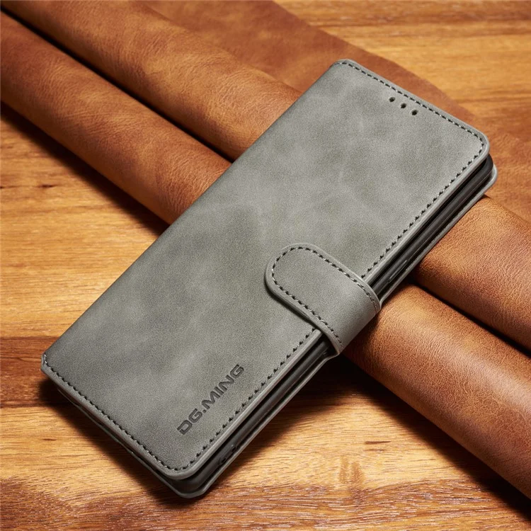 DG.MING Retro Style Wallet Leather Stand Case pour Samsung Galaxy Note 8 SM-N950 - Gris