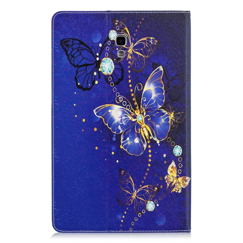 Pattern Printing PU Leather Tablet Cover for Samsung Galaxy Tab A 10.5 (2018) T590 T595 - Purple Butterflies