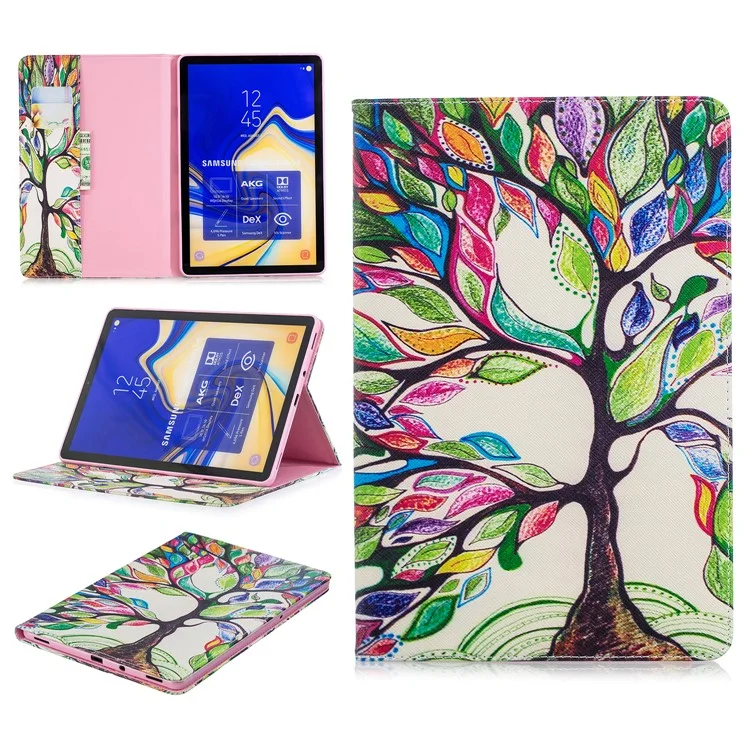 Pattern Printing Leather Case for Samsung Galaxy Tab S4 10.5 - Colorized Tree