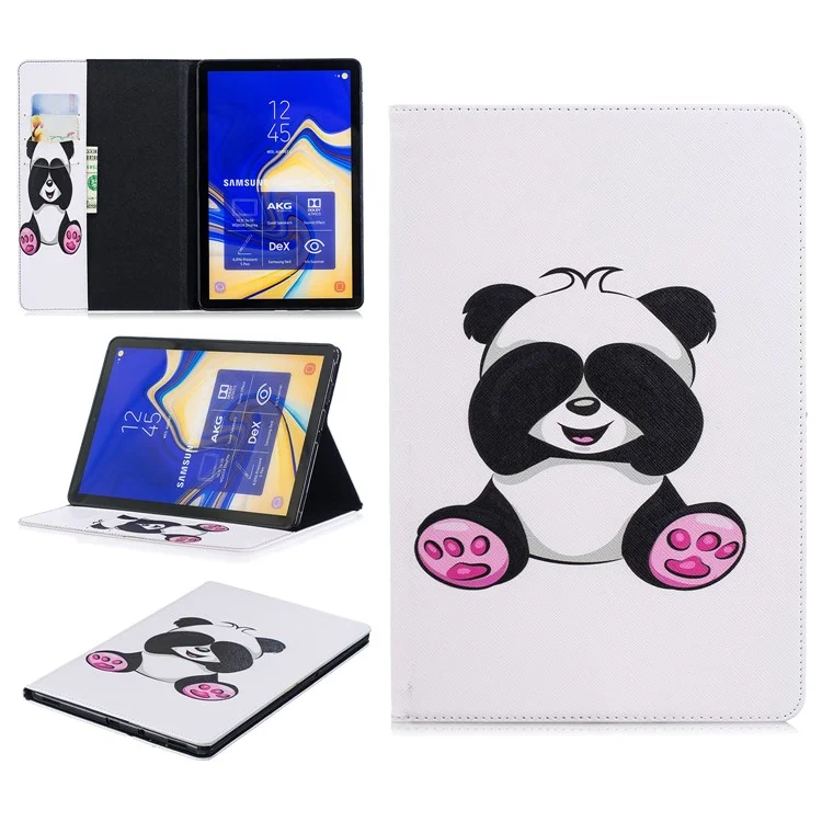 Pattern Printing Leather Cover for Samsung Galaxy Tab S4 10.5 - Adorable Panda