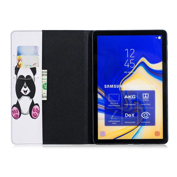 Узорная Печать Кожаная Крышка Для Samsung Galaxy Tab S4 10.5 - Очаровательная Панда
