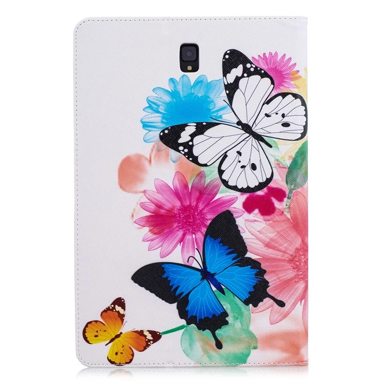 Pattern Printing Leather Wallet Tablet Case Cover for Samsung Galaxy Tab S4 10.5 - Vivid Butterflies