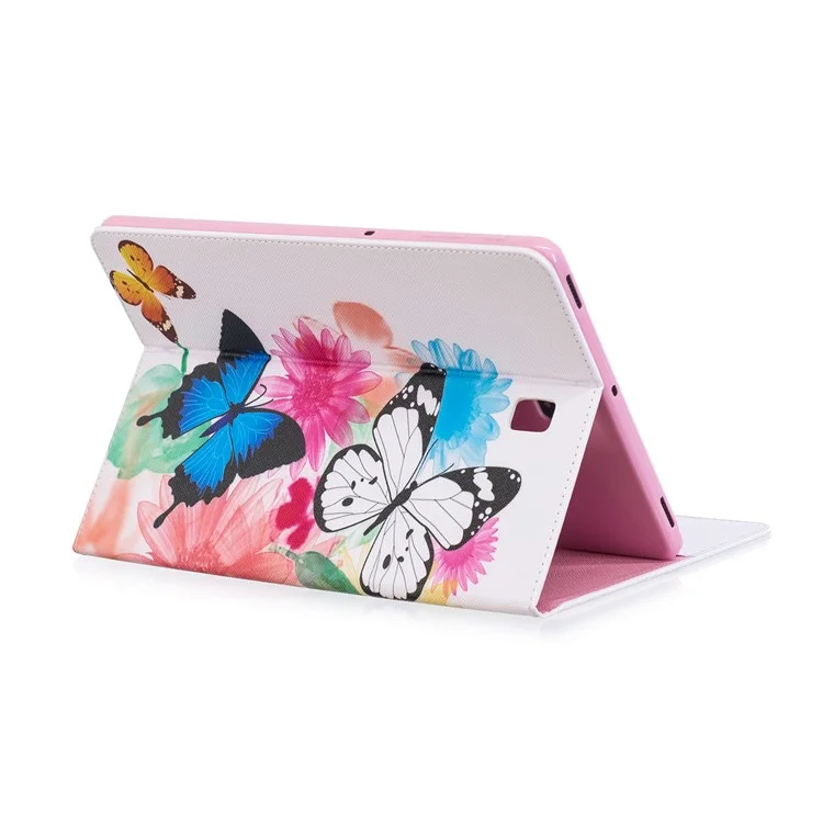 Pattern Printing Leather Wallet Tablet Case Cover for Samsung Galaxy Tab S4 10.5 - Vivid Butterflies