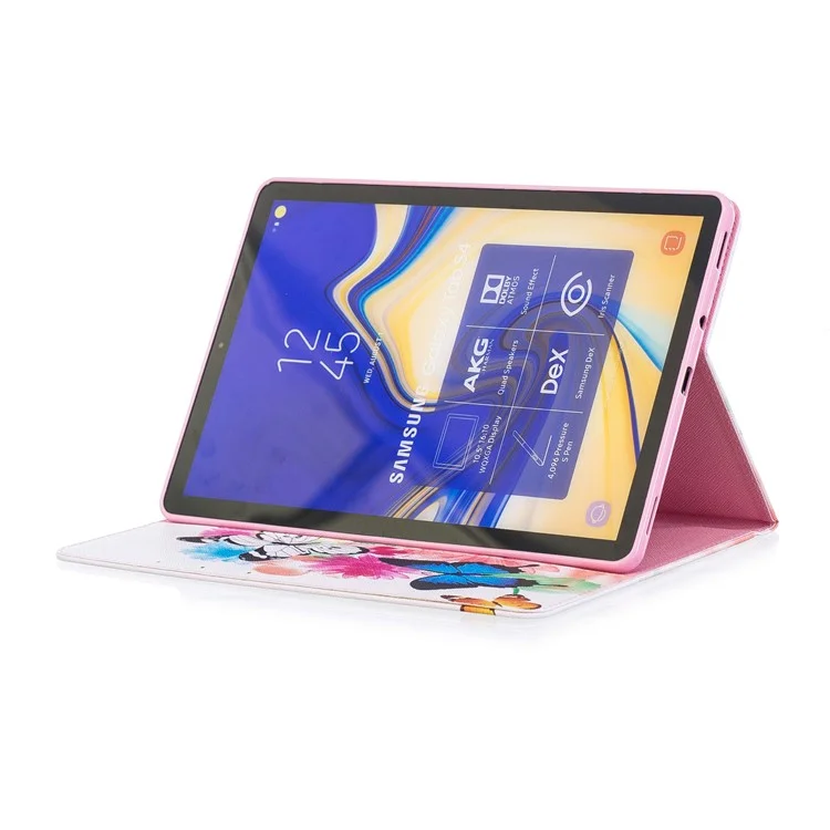 Pattern Printing Leather Wallet Tablet Case Cover for Samsung Galaxy Tab S4 10.5 - Vivid Butterflies