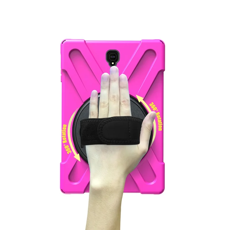 For Samsung Galaxy Tab S4 10.5 T830 T835 X-Shape [PC + TPU Combo] Kickstand Case with Shoulder Strap - Rose