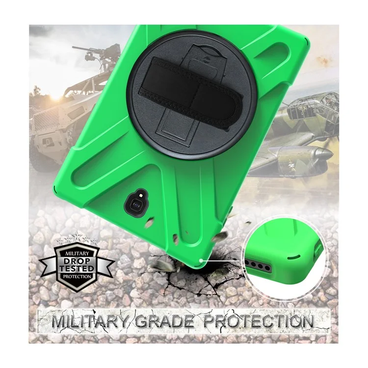 For Samsung Galaxy Tab S4 10.5 T830 T835 X-Shape 360 Degree Swivel Kickstand PC + TPU Protective Cover - Green