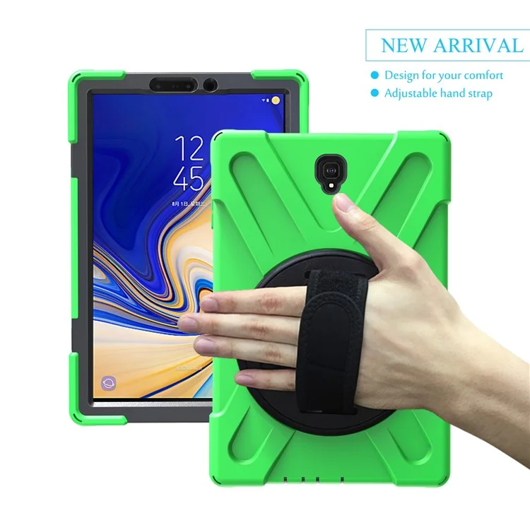 For Samsung Galaxy Tab S4 10.5 T830 T835 X-Shape 360 Degree Swivel Kickstand PC + TPU Protective Cover - Green