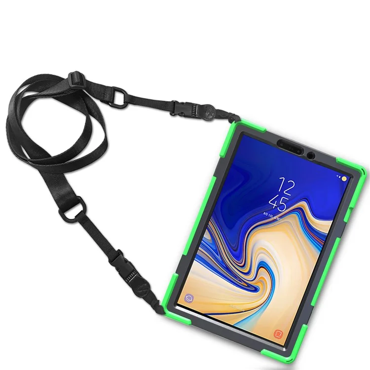 For Samsung Galaxy Tab S4 10.5 T830 T835 X-Shape 360 Degree Swivel Kickstand PC + TPU Protective Cover - Green