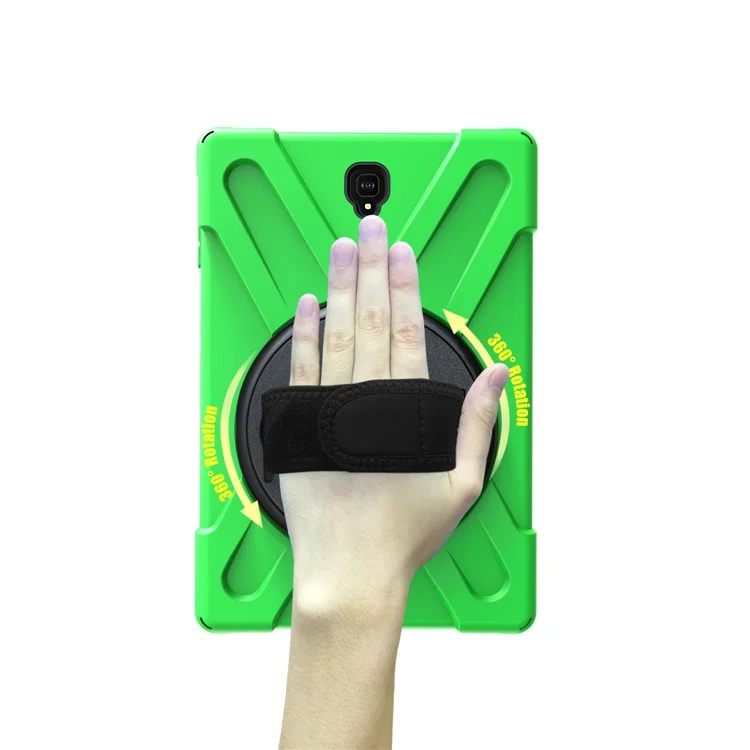 For Samsung Galaxy Tab S4 10.5 T830 T835 X-Shape 360 Degree Swivel Kickstand PC + TPU Protective Cover - Green