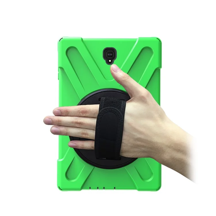 For Samsung Galaxy Tab S4 10.5 T830 T835 X-Shape 360 Degree Swivel Kickstand PC + TPU Protective Cover - Green