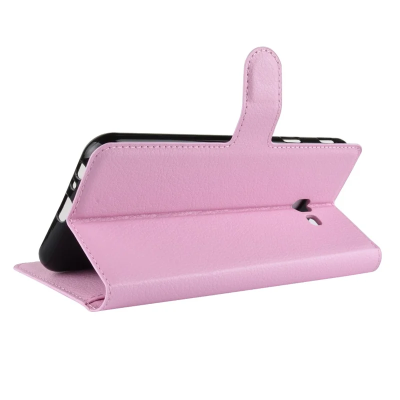 Litchi Skin Magnetic Leather Stand Case for Samsung Galaxy J4+ - Pink