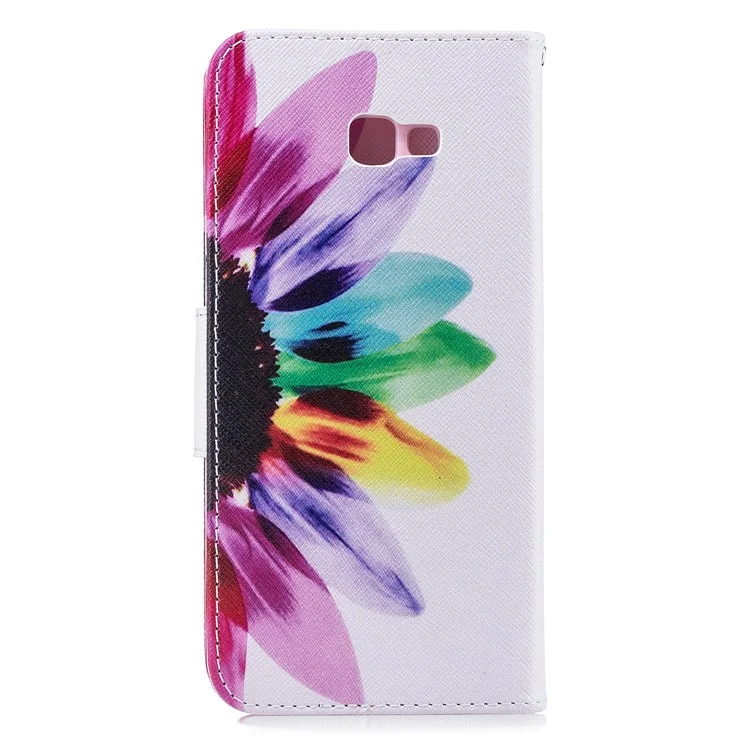 Pattern Printing PU Leather Flip Cover with [Wallet Stand] for Samsung Galaxy J4+ / J4 Prime - Petals Pattern