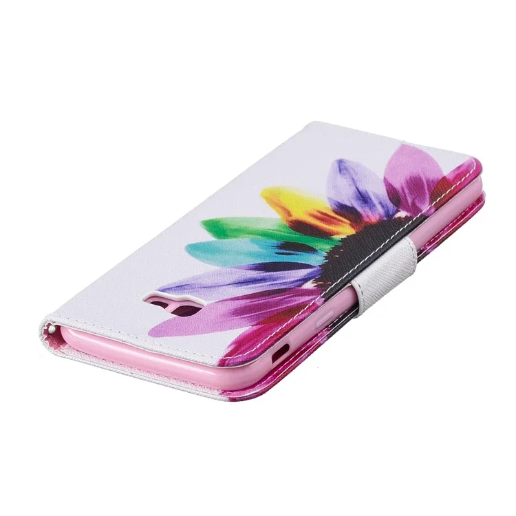 Stampa Motivi Coperchio di Lancio in Pelle PU Con [supporto Per il Portafoglio] Per Samsung Galaxy J4+ / J4 Prime - Pattern Petali