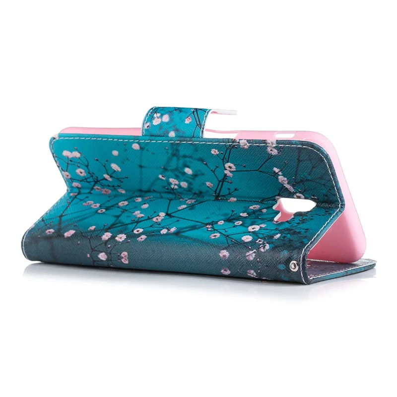 Pattern Printing Wallet Leather Folio Cover for Samsung Galaxy J6+ / J6 Prime - Wintersweet