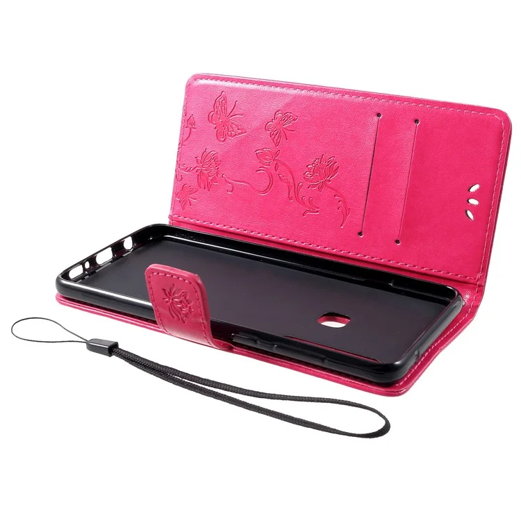 Impressum Butterfly Blum Wallet Stand Phone Leder Hülle Für Samsung Galaxy A9 (2018)/A9 Star Pro/A9s - Rose