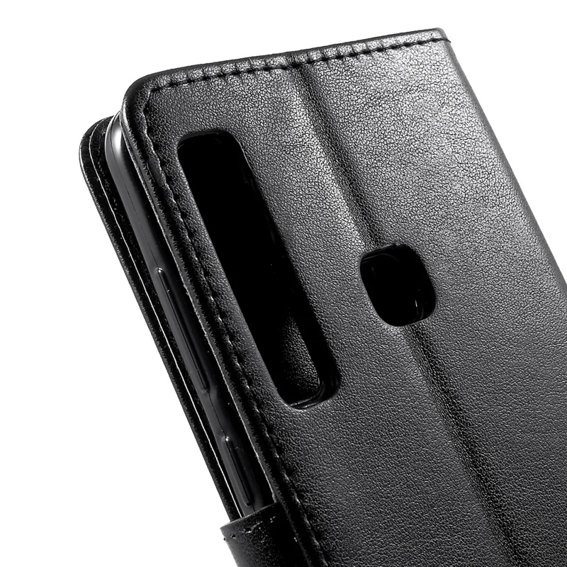 Imprint Butterfly Flower Leather Phone Wallet Stand Case for Samsung Galaxy A9 (2018)/A9 Star Pro/A9s - Black