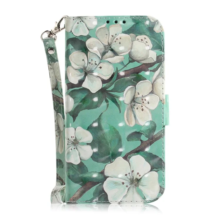 Funda De Cuero De Impresión De Patrones Con [soporte De Billetera] Para Samsung Galaxy A7 (2018) - Flores Lindas