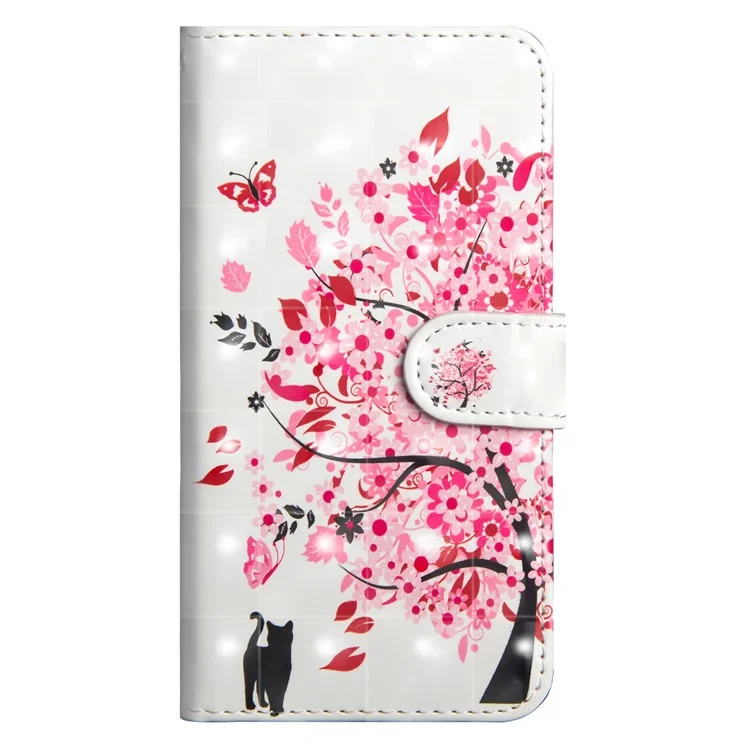 Padrão Printing Light Spot Decor Wallet Stand Flip Flip Mobile Case Para Samsung Galaxy A7 (2018) - Árvore Florida