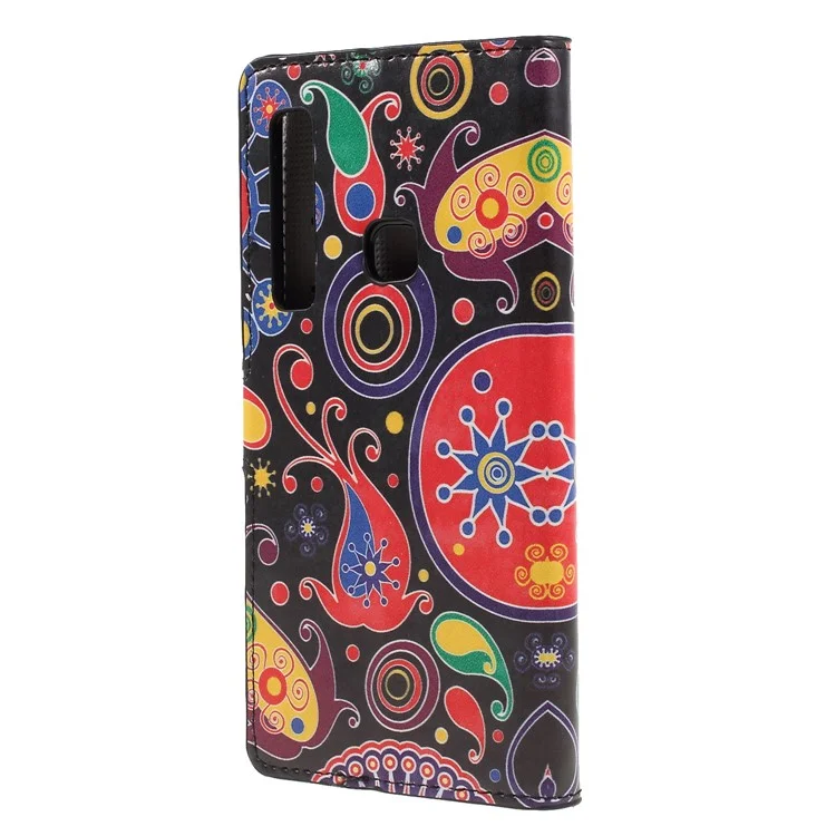 Gemusterte Brieftasche Leder Mobile Shell Für Samsung Galaxy A9 (2018) / A9 Star Pro / A9s - Paisley Blume