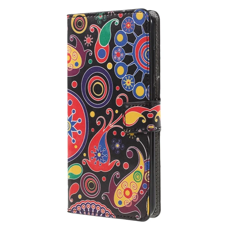 Patterned Wallet Leather Mobile Shell for Samsung Galaxy A9 (2018) / A9 Star Pro / A9s - Paisley Flower