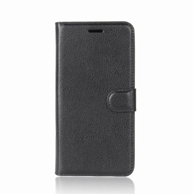 Litchi Texture Wallet Stand Leather Protector Case for Samsung Galaxy J2 Core - Black