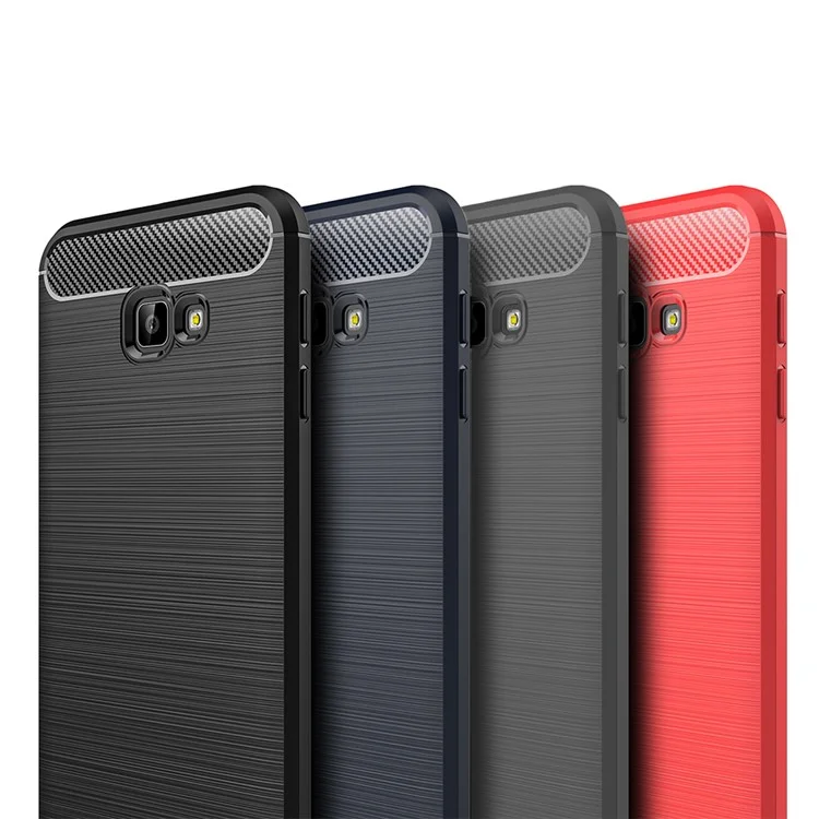 MOFI Carbon Fiber Texture Brushed TPU Back Case for Samsung Galaxy J4+ - Black