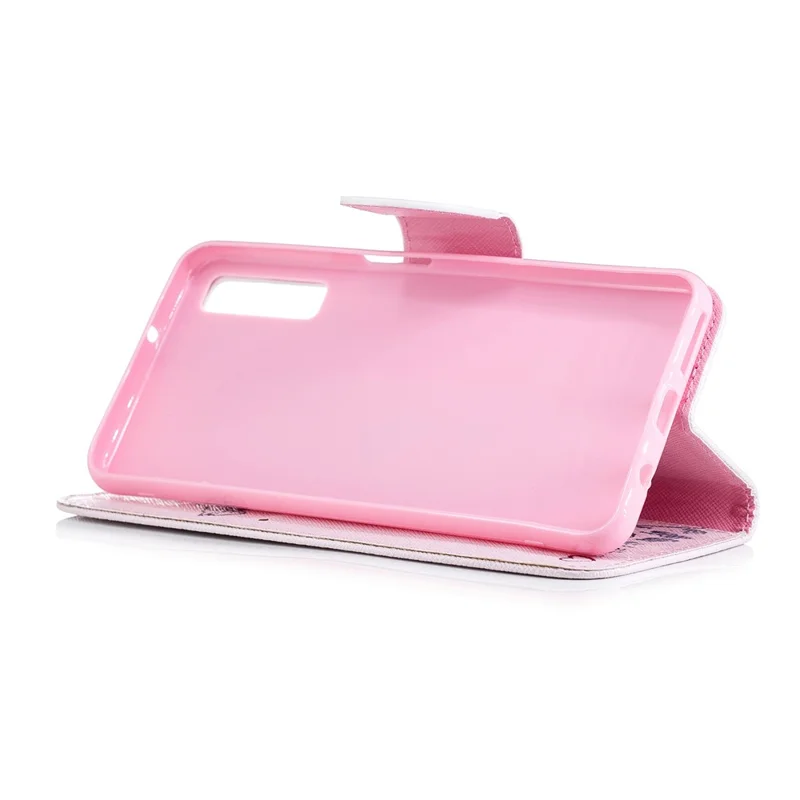 Pattern Printing PU Leather Flip Protection Cover for Samsung Galaxy A7 (2018) A750 - Giraffe Wearing Glasses