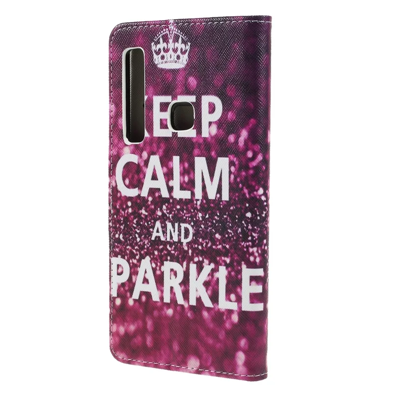 Cross Texture Patterned Wallet Leather Flip Protective Case for Samsung Galaxy A9 (2018) / A9 Star Pro / A9s - Keep Calm and Sparkle