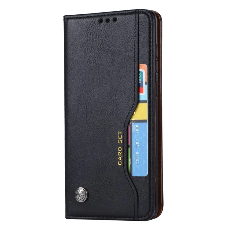 Auto-absorbed PU Leather Wallet Case for Samsung Galaxy A9 (2018)/A9 Star Pro/A9s - Black