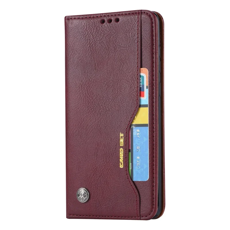 Auto-absorbed PU Leather Mobile Shell for Samsung Galaxy A9 (2018)/A9 Star Pro/A9s - Wine Red