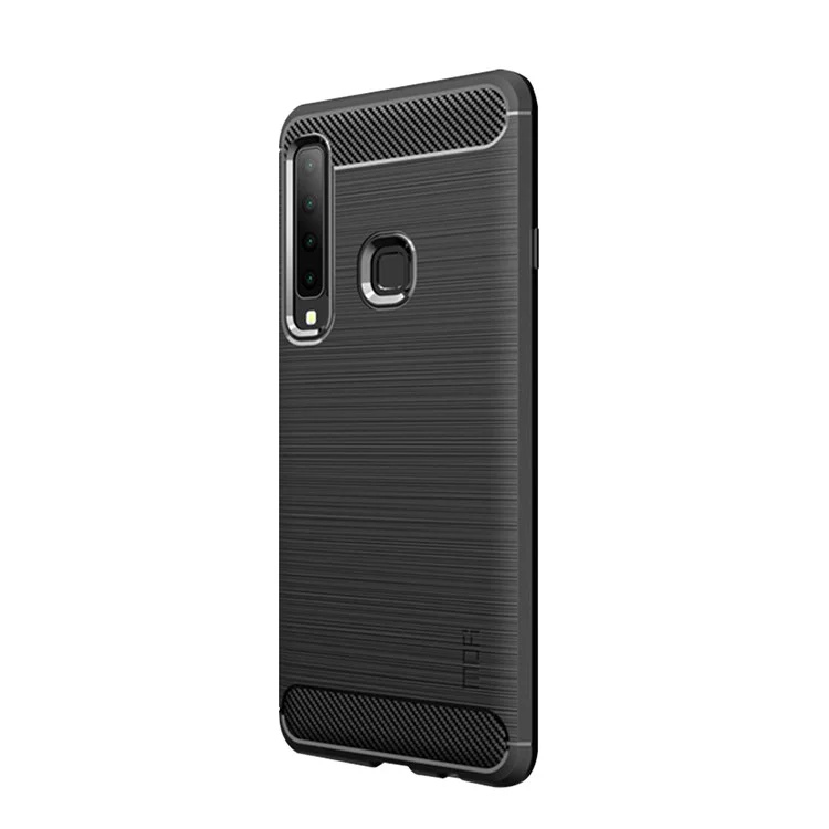 Funda de TPU con textura de fibra de carbono cepillada MOFI para Samsung Galaxy A9 (2018) / A9 Star Pro / A9s - Negro