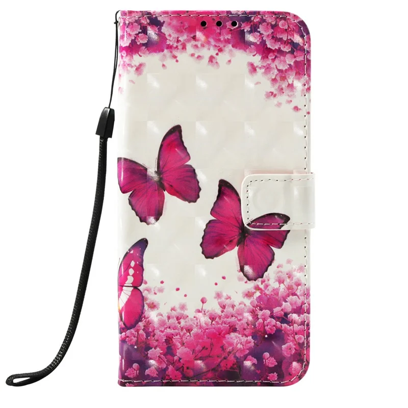 Light Spot Decor Pattern Printing Leather Cover Case for Samsung Galaxy J6 Plus J610F / J6 Prime - Butterfly and Flower